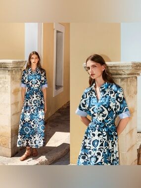 NWT EVI GRINTELA Valerie Midi Short sleeve dress